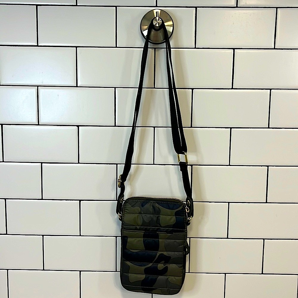 Sondra, Roberts squared camo purse